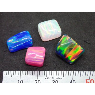 画像1: 国産合成オパール タンブルセット 樹脂20%含有タイプ B【G250536】