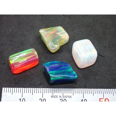 画像2: 国産合成オパール タンブルセット 樹脂20%含有タイプ A【G250535】