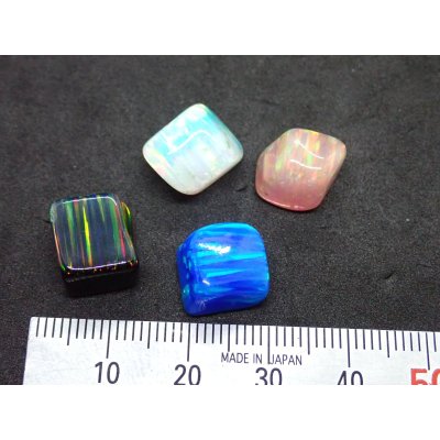 画像1: 国産合成オパール タンブルセット 樹脂20%含有タイプ C【G250537】
