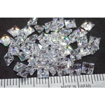 画像1: キュービックジルコニア プリンセスカット 50個セット【G250583】