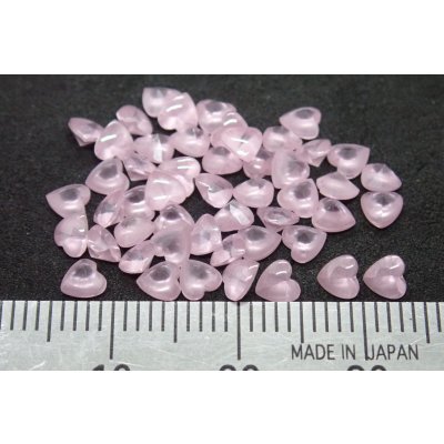 画像1: キュービックジルコニア フローズンピンク バフトップ ハート 100pcsセット【G250589】