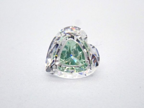 画像3: 11×11mm ハートシェイプ貼り合わせ キュービックジルコニア  01_28 (3)