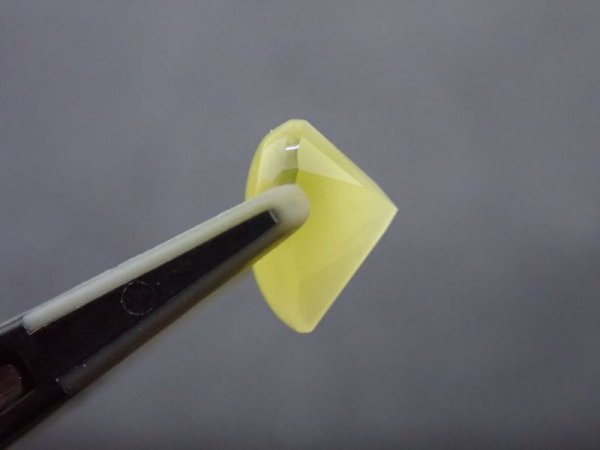 画像4: 8×8mm ハートカット  イエロー キャッツアイガラス  10 (4)