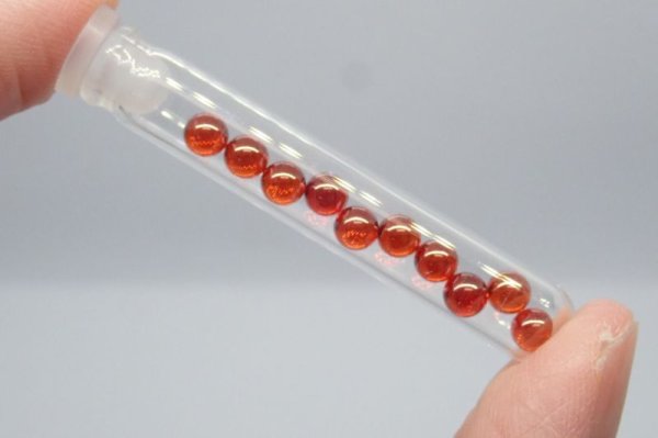 画像2: 試験管入り キュービックジルコニア玉 オレンジ Φ3mm【G240402】 (2)