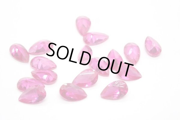 画像1: 合成ルビー ドロップ 5×3mm 50pcsセット！【G240759】 (1)