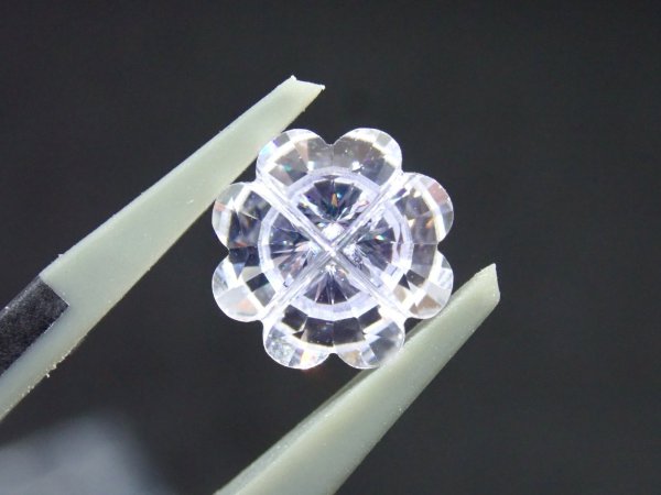 画像2: キュービックジルコニア 張り合わせフラワー 2個セット【G250581】 (2)