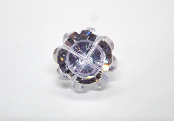 画像1: キュービックジルコニア 張り合わせフラワー 2個セット【G250581】 (1)