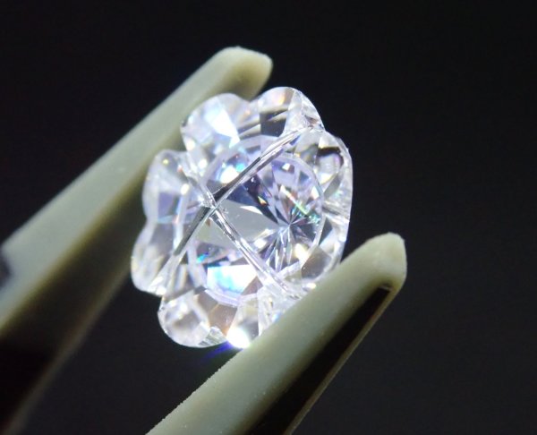 画像3: キュービックジルコニア 張り合わせフラワー 2個セット【G250581】 (3)