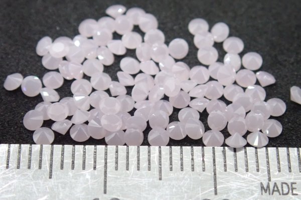 画像1: キュービックジルコニア 不透明タイプ ミルキーローズピンクΦ2.0mm 100pcsセット【G250587】 (1)